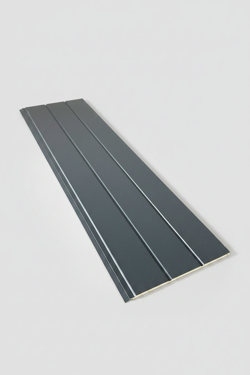 Metal siding panel for ceiling or walls in monument colour 