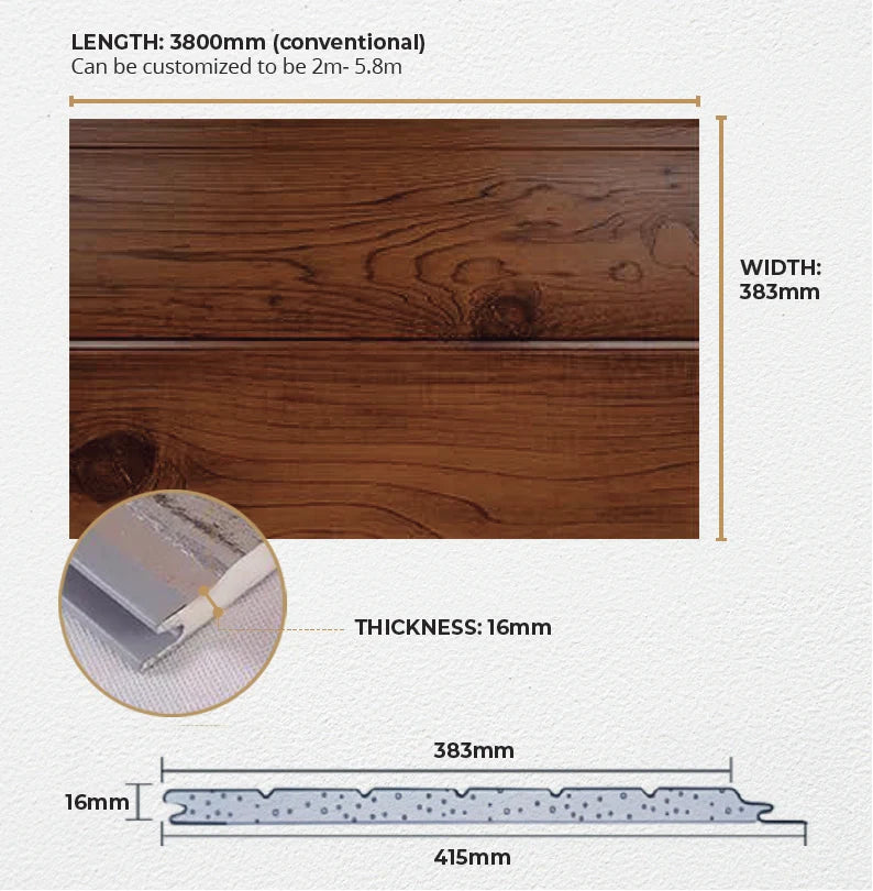 Insulated Metal Siding Panel- Black Wood